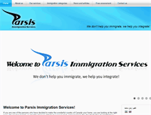 Tablet Screenshot of parsisimmigration.com